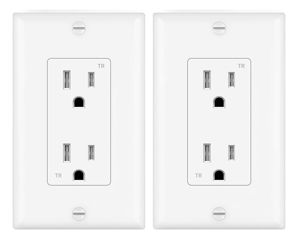 Decorator Receptacle Outlet,Tamper Resistant,15/20A,125 Volt,UL List,with panel gallery