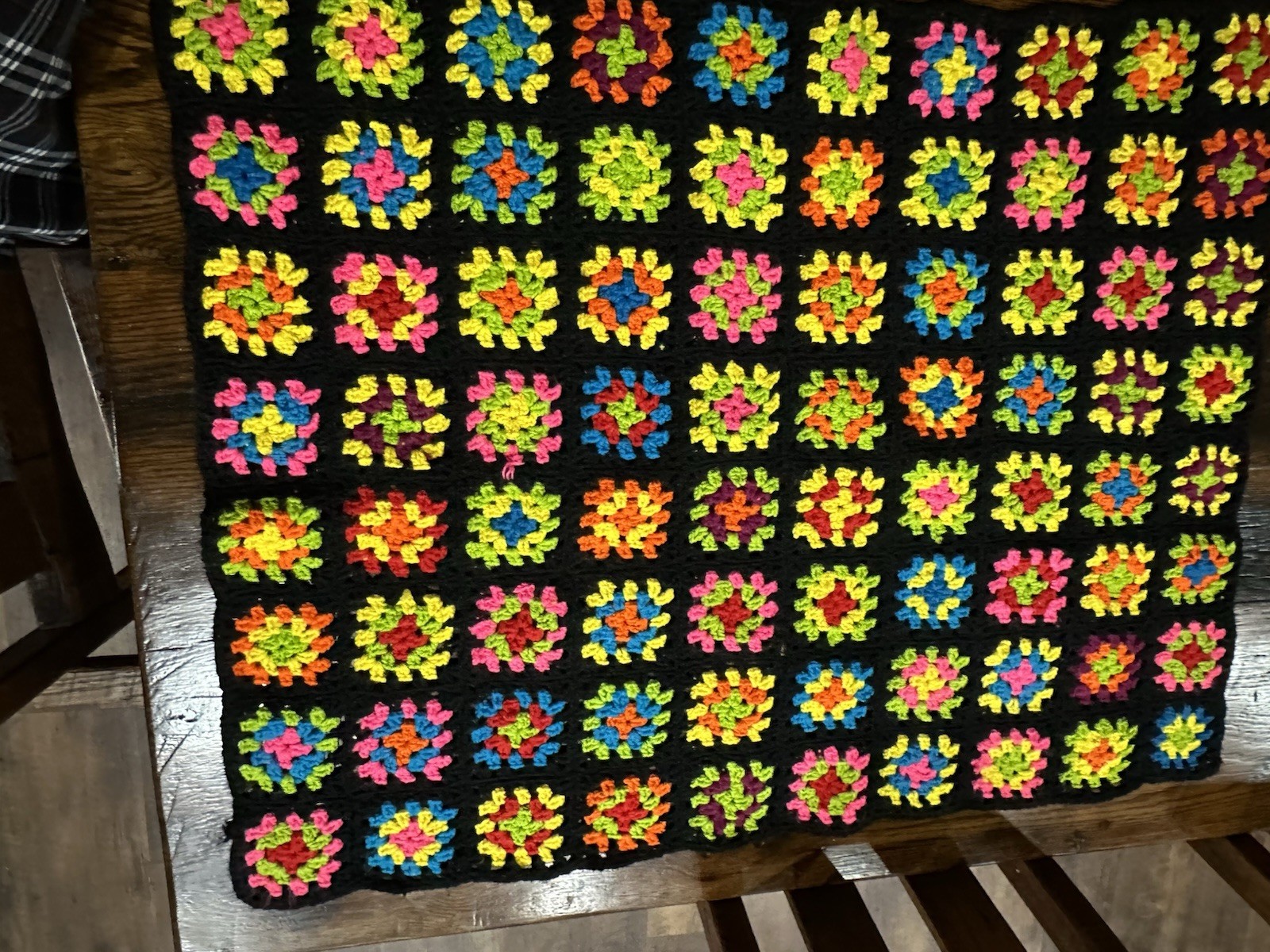 Hand made Crocheted Knit Afghan Throw Lap Blanket Approximately 32x42 gallery