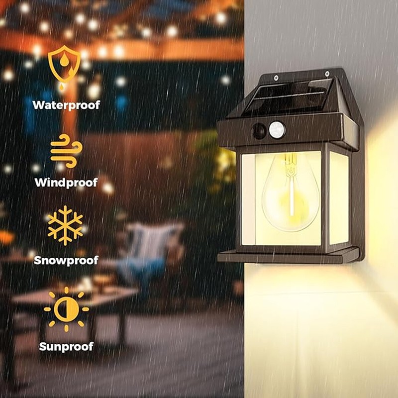 2 Pack LED Motion Sensor Solar Lights ,Outdoor IP65 Waterproof Security Lamp gallery