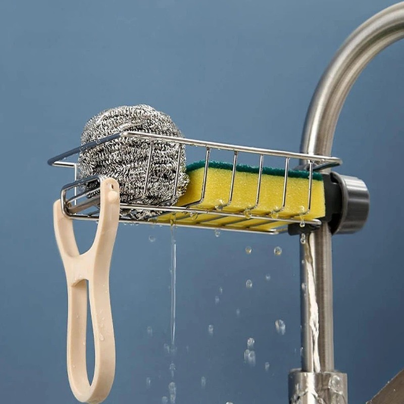 Kitchen Sink Drain Rack Sponge Holder Faucet Organizer Soap Towel Shelf Rack gallery