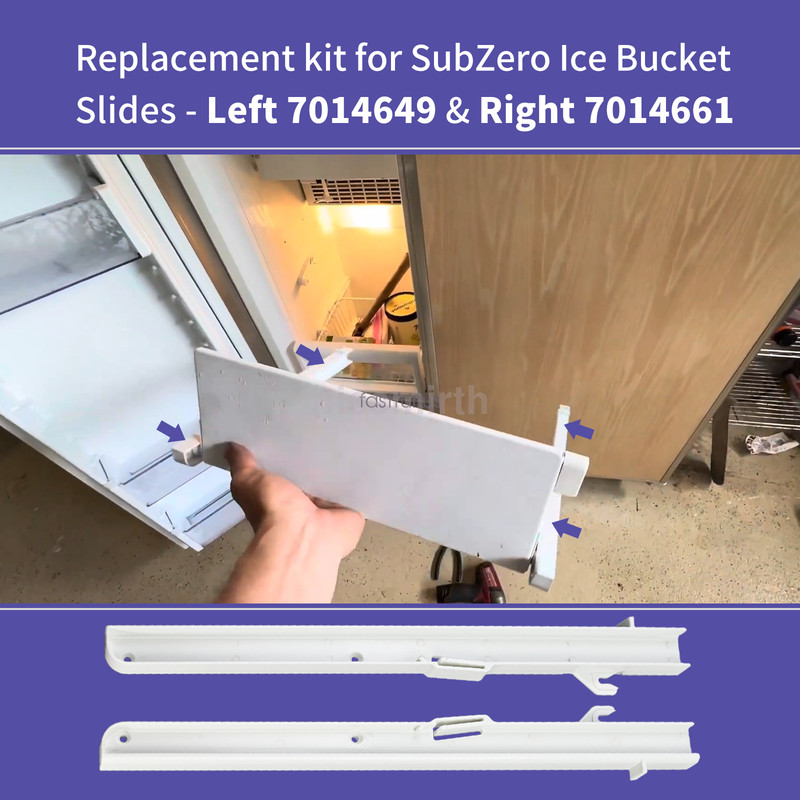 1 Pair Replacement for Subzero Ice Bucket Slides - Left & Right 7014661 7014649 gallery
