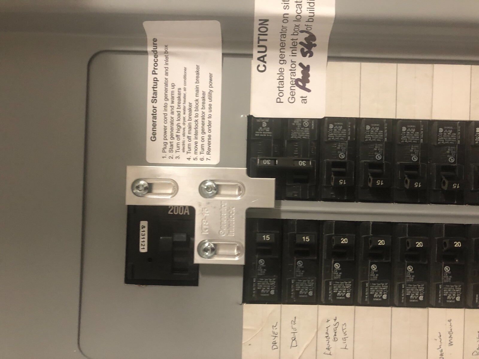 Generator Interlock Kit , Siemens 200 Amp Panel Murray 200 Amp Panel gallery