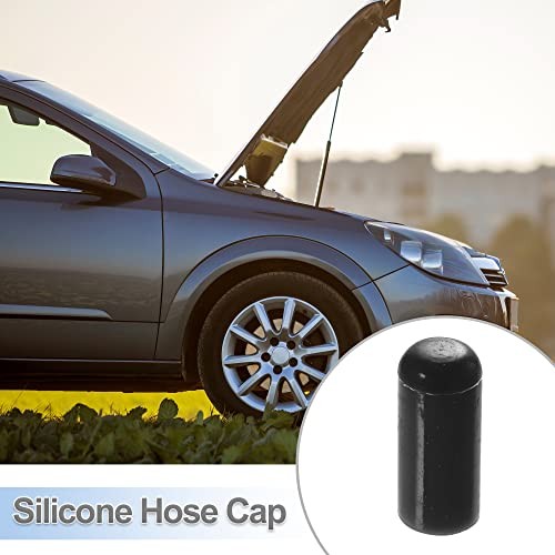 10 Pcs 5mm 0.2" Silicone Hose Cap Intake Vacuum Hose Tube End 5mm / 0.2" Black gallery