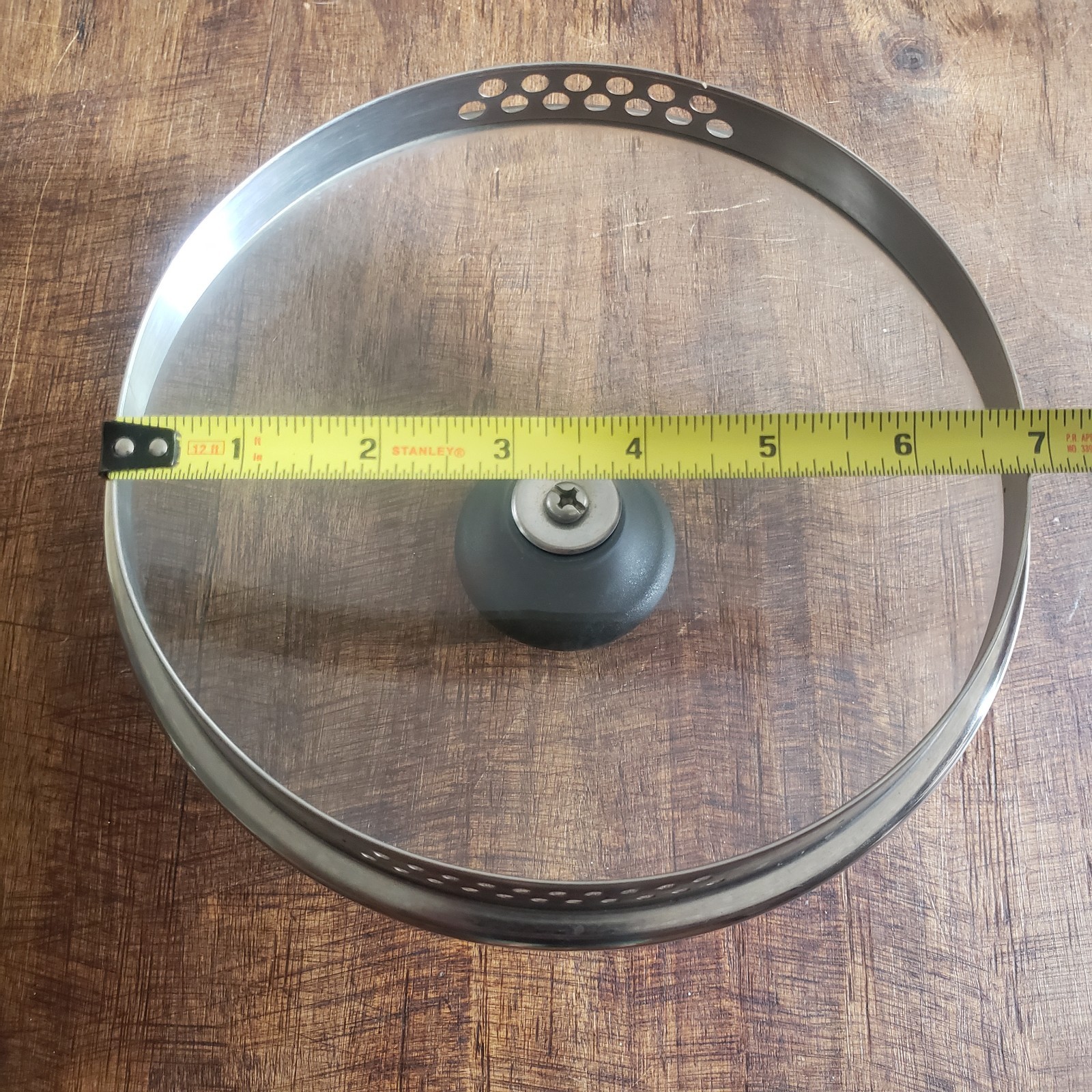 Cook's Essentials 7.5” Tempered Glass Replacement Lid 6.75” Inner Plastic Handle gallery
