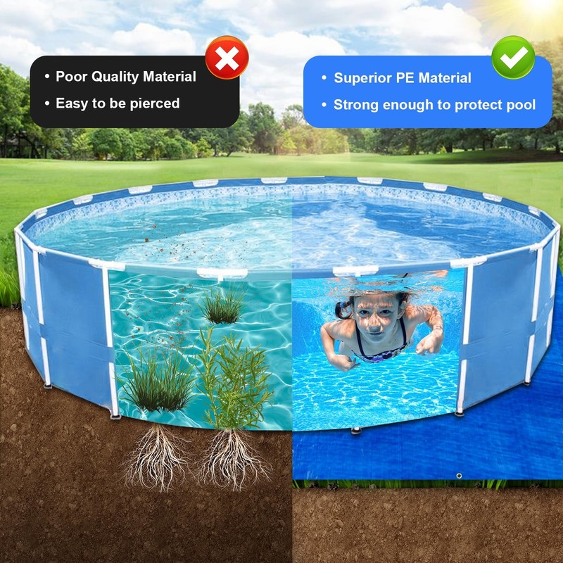 17FT Double Sided Pool Floor Mat Heavy Duty Square Pool Liner Pad Protector gallery