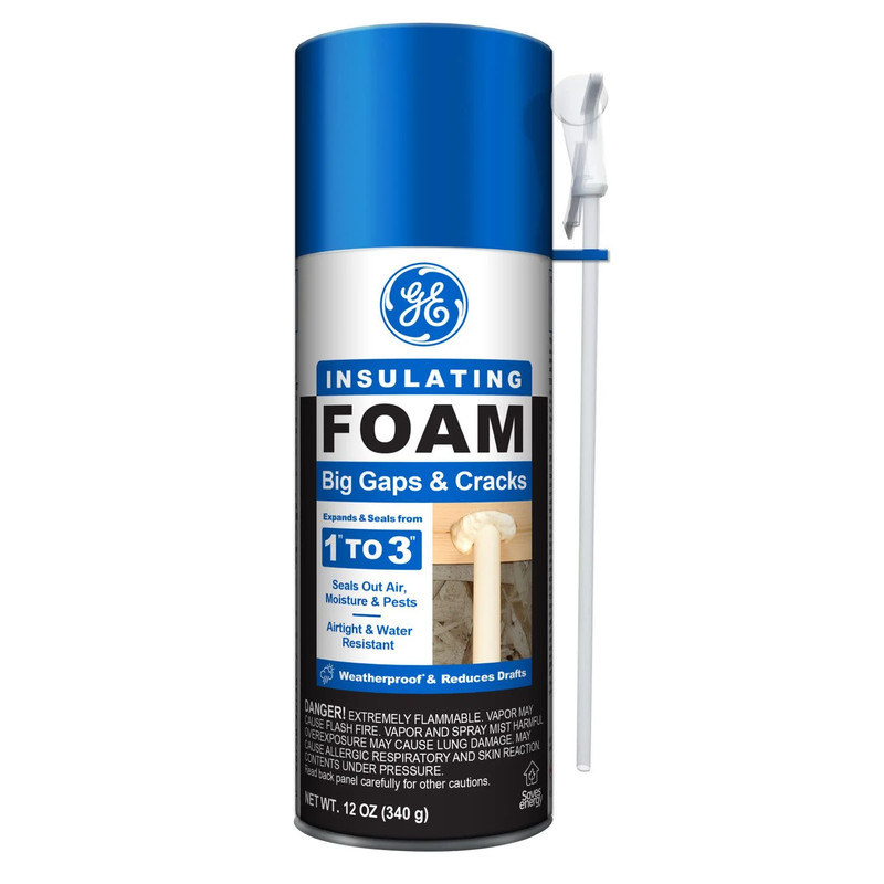 (2 pack) GE Big Gaps & Cracks Insulating Foam, Pack of 1, Yellow, 12 oz Can gallery
