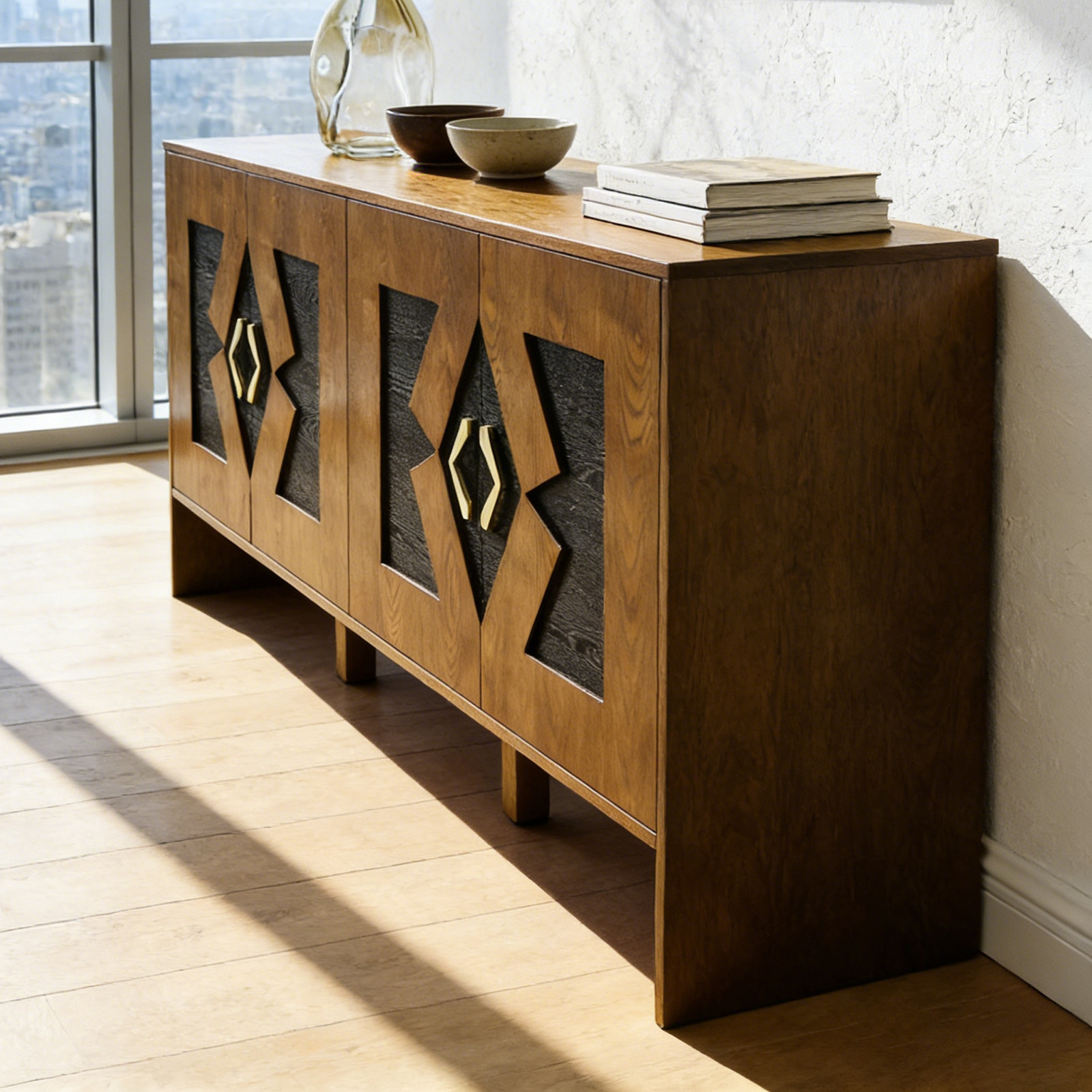 Mid Century Modern Sideboard Buffet Cabinet Storage TV Vintage Console Table gallery