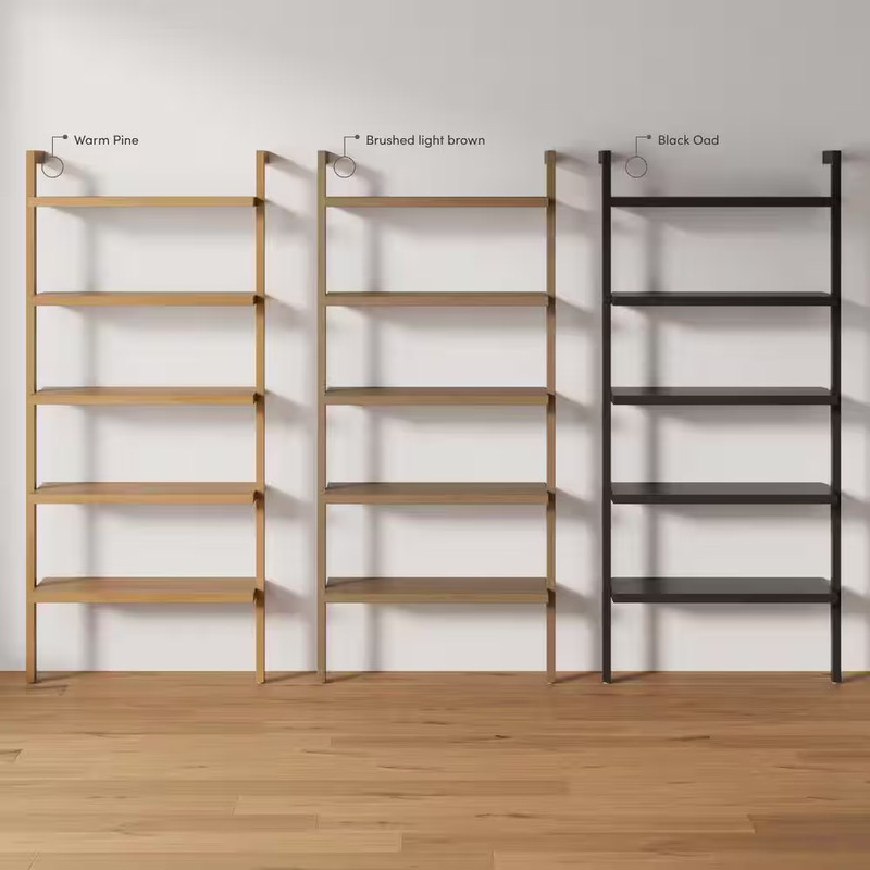 Beacon 72 In. Tall Warm Pine Solid Wood Standard Ladder Bookcase with Solid Wood gallery