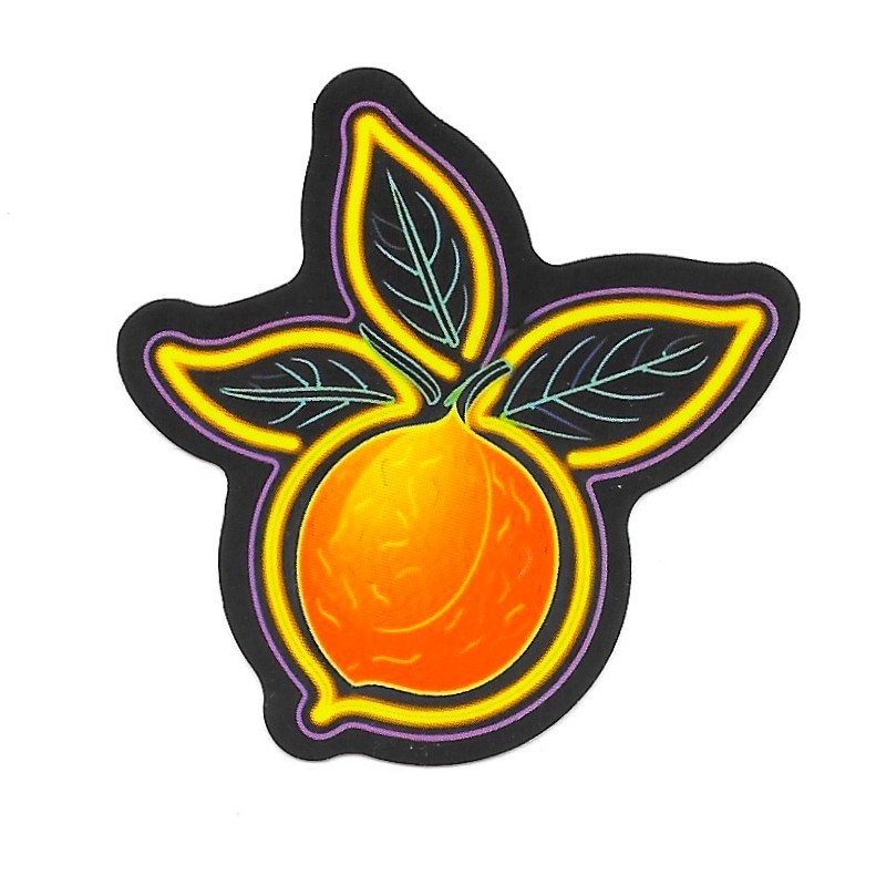 Retro Neon Orange Fruit Sticker Cyberpunk 80s Aesthetic Vinyl Decal Laptop gallery