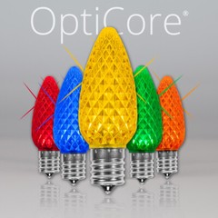 OptiCore C9 LED Twinkle Shatterproof Christmas Lights Replacement Bulbs 25 Pack