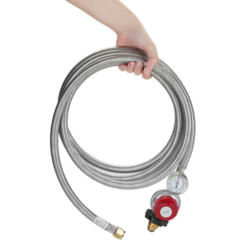 12FT High Pressure Adjustable Propane Gas Regulator Hose Indicator, Stainless gallery