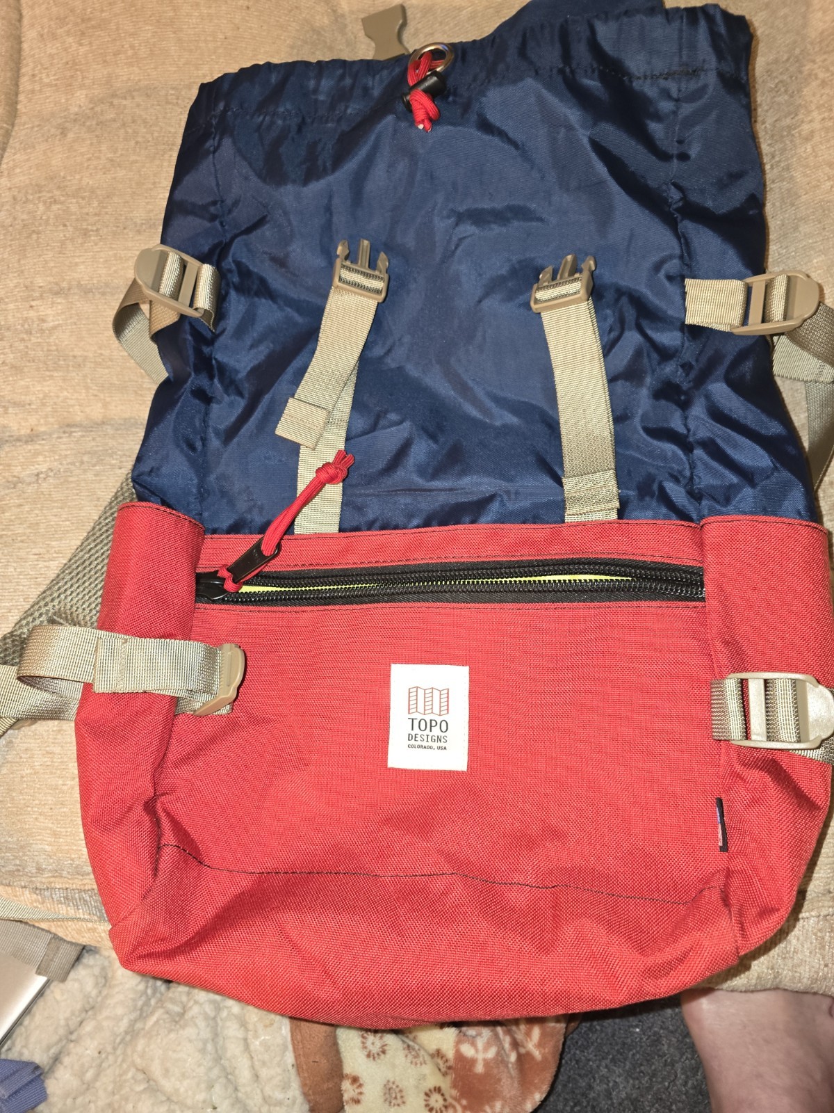 Topo Designs Rover Classic Backpack Blue/ Red/Yellow 