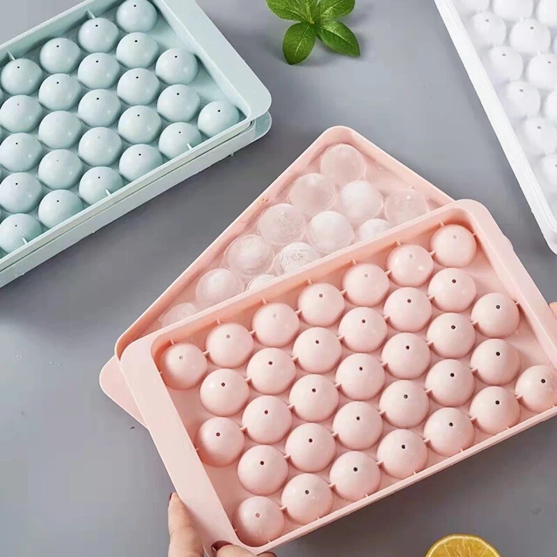 DIY Round Ice Cube Ball Maker PP Tray Silicone Sphere Mold Bar Whiskey Cocktails gallery