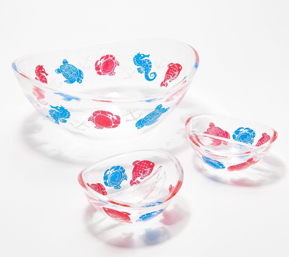 Temp-tations 3-Pc Acrylic Chip-and-Dip Set 3.5 qt and two 8 oz H226521