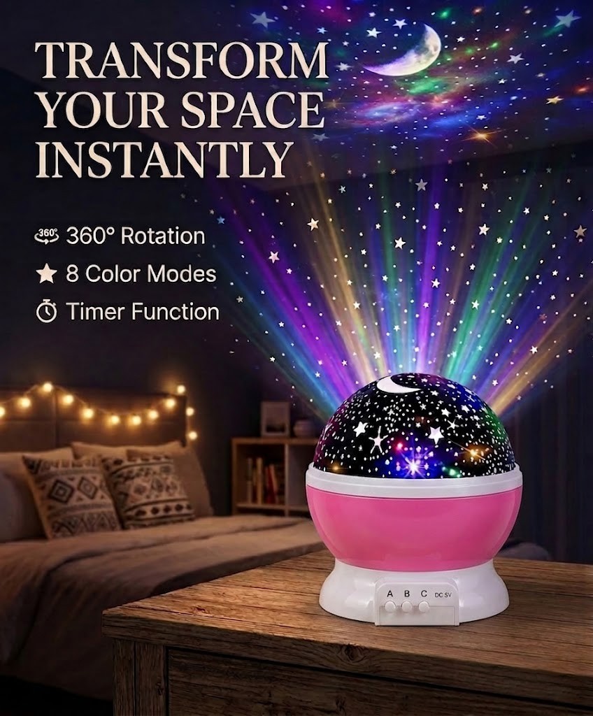 Star Projector Night Light 17 Color Modes Galaxy Lamp for Kids Bedroom Gift whit gallery