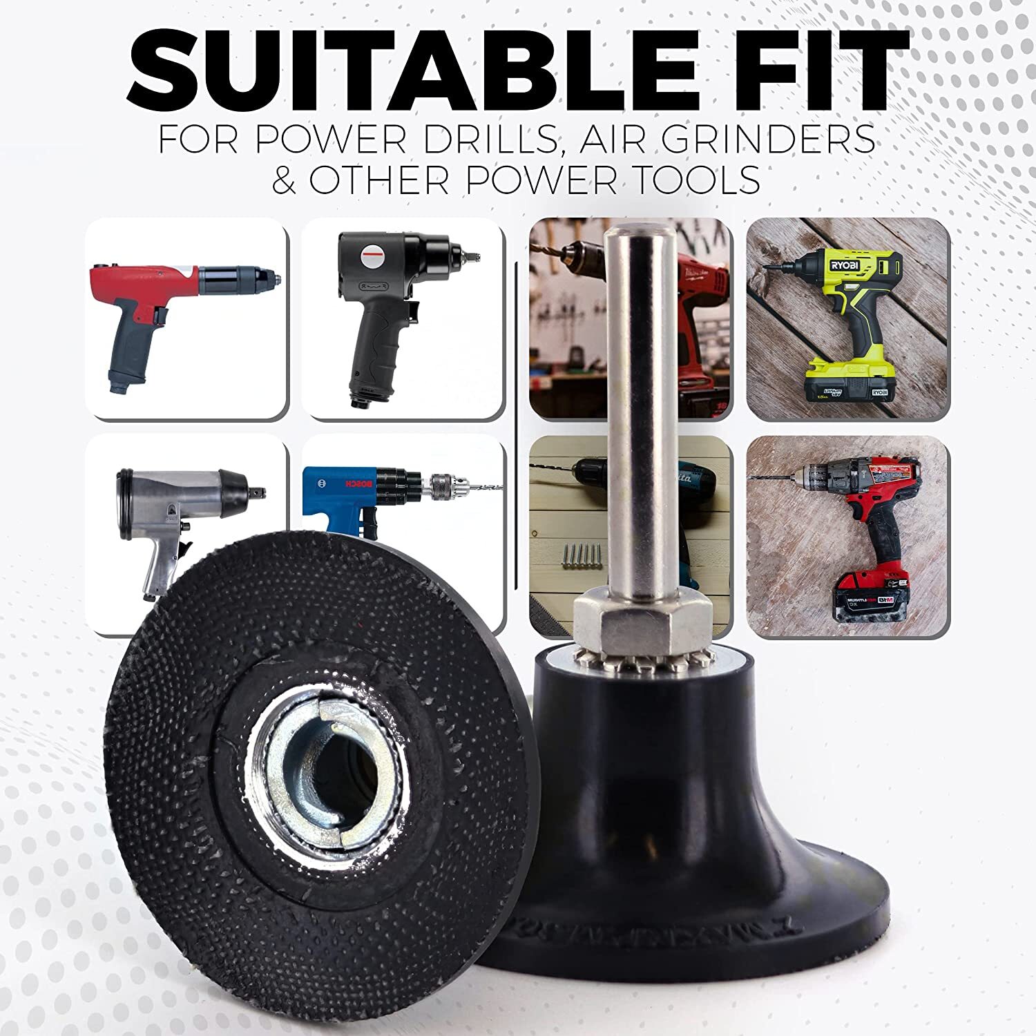 2PACK 2 inch Roll Lock Sanding Disc Pad Holder 1/4" Shank for Die Grinder Drill gallery