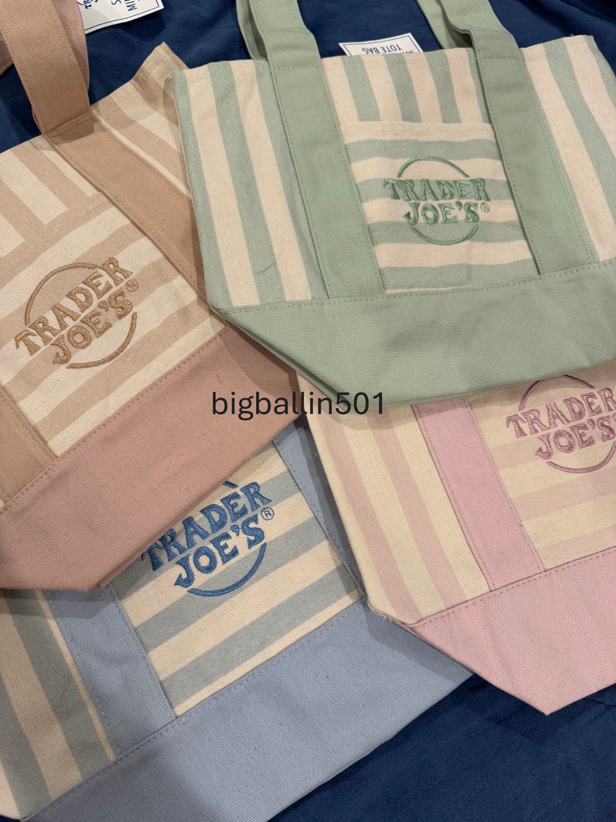 Trader Joe's Mini Striped Summer Canvas Tote Bag June 2026 FREE SHIPPING gallery