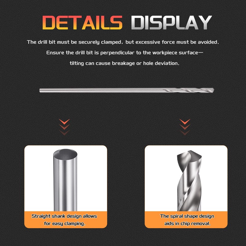 Drill Bit, 0.9mm Cutting Diameter, 4241 118° Uncoated Maintenance, 10-Pieces gallery