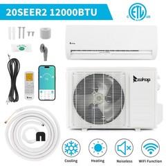 12000 BTU 115V Wall Mounted Mini Split Air Conditioner 20SEER W/Heat Pump & Wifi