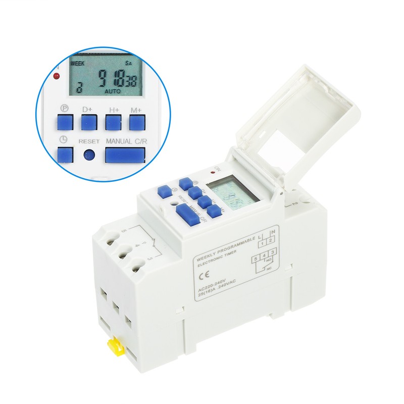16A THC15A Digital LCD Programmable Timer Switch Relay Din Rail W5R0 gallery
