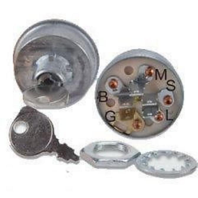 LAWN TRACTOR UNIVERSAL IGNITION w/Key SWITCH 5 spade 3 position 5/8" mounting gallery