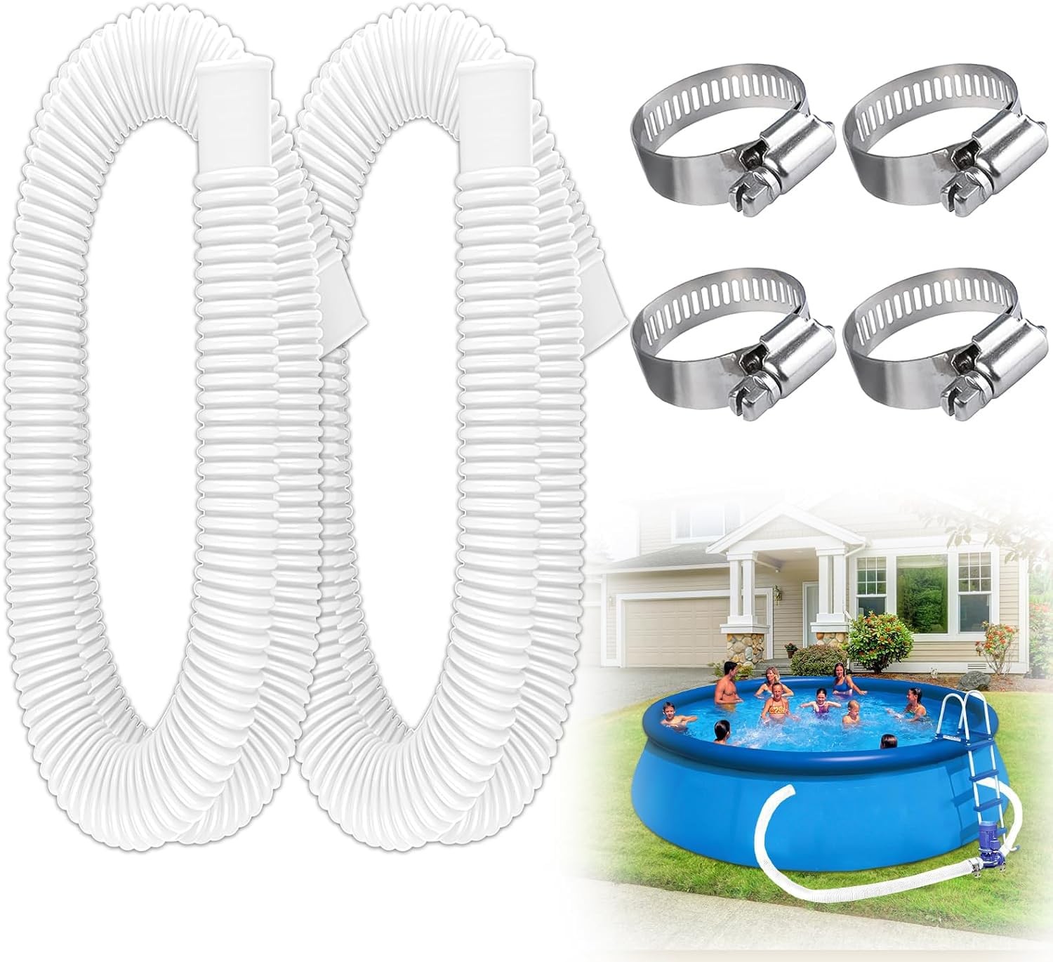Pool Hose 1.25Inches Diameter Hose,Swimming Pool Filter Hose for Above Ground. gallery