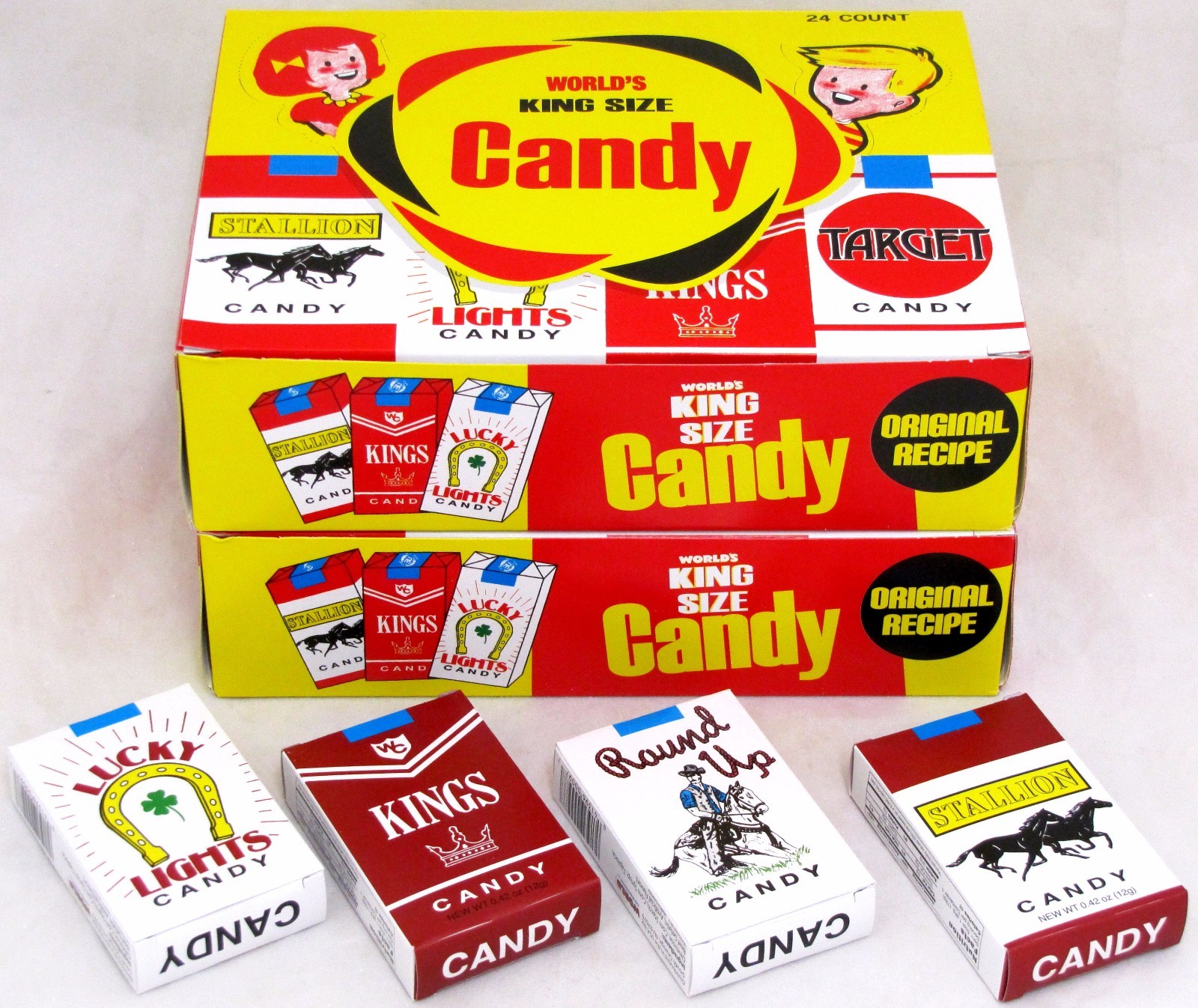 Worlds King Size Candy Cigarettes 2 Boxes 48 Packs Total Bulk Sticks Candies gallery