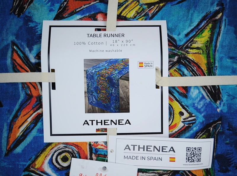 NEW SEALED GOREOUS FISH TABLE Runner 18 x 90 Coastal Art World Traveler SPAIN gallery