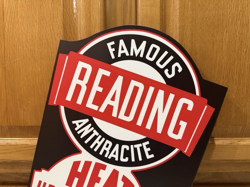 Famous Reading Anthracite Flange Sign Double Sided Coal Vintage Style Wall Decor gallery
