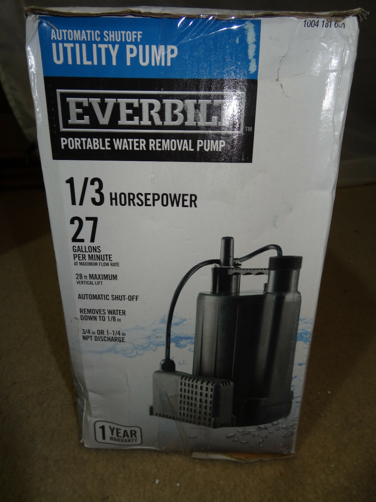 Everbilt EBAU33 Automatic Shutoff Utility Pump,Portable water removal pump 1/3 H gallery