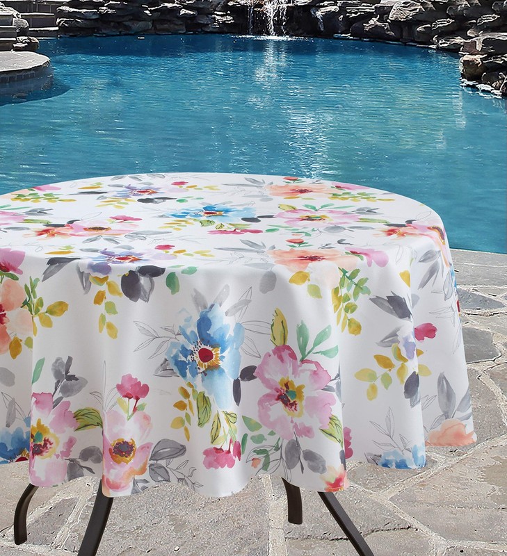 Spillproof Spring/Summer Durable Heavyweight Fabric Indoor Outdoor Tablecloth... gallery