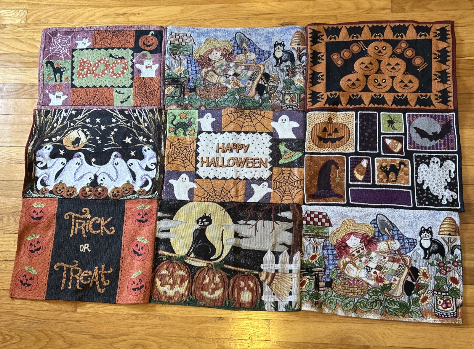 Halloween Patchwork Tapestry 36”x52” Retangular Table Topper Wall Hanging gallery