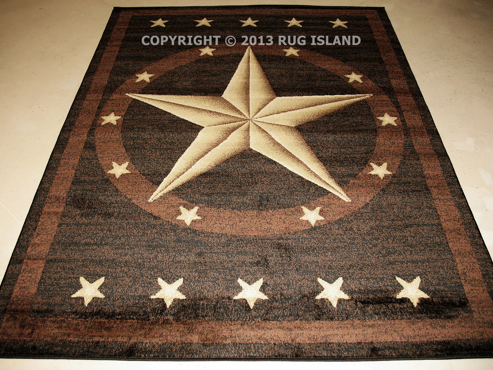 Texas Star Western Brown Black Area Rug **FREE SHIPPING** gallery