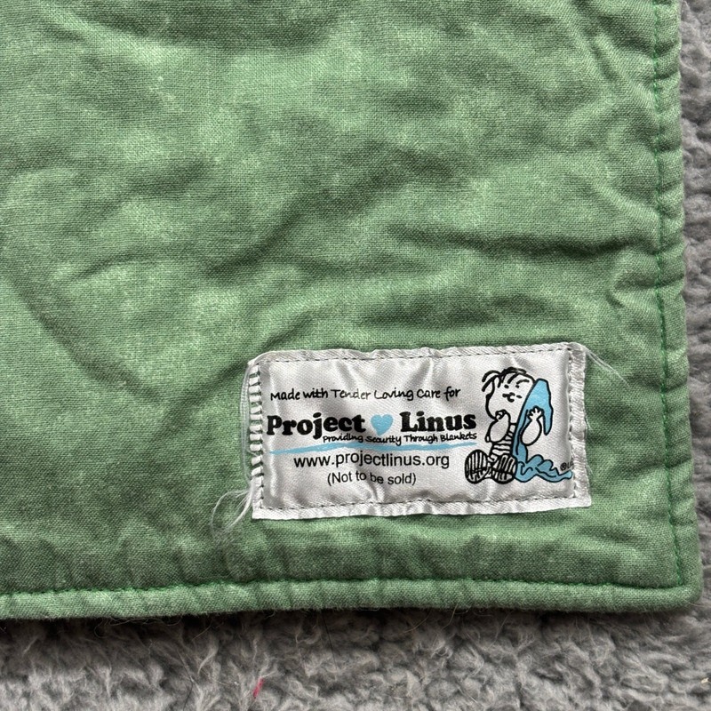 Project Linus Handmade Reversible Monkey Patchwork Polka Dot Quilt 52x42 Green gallery