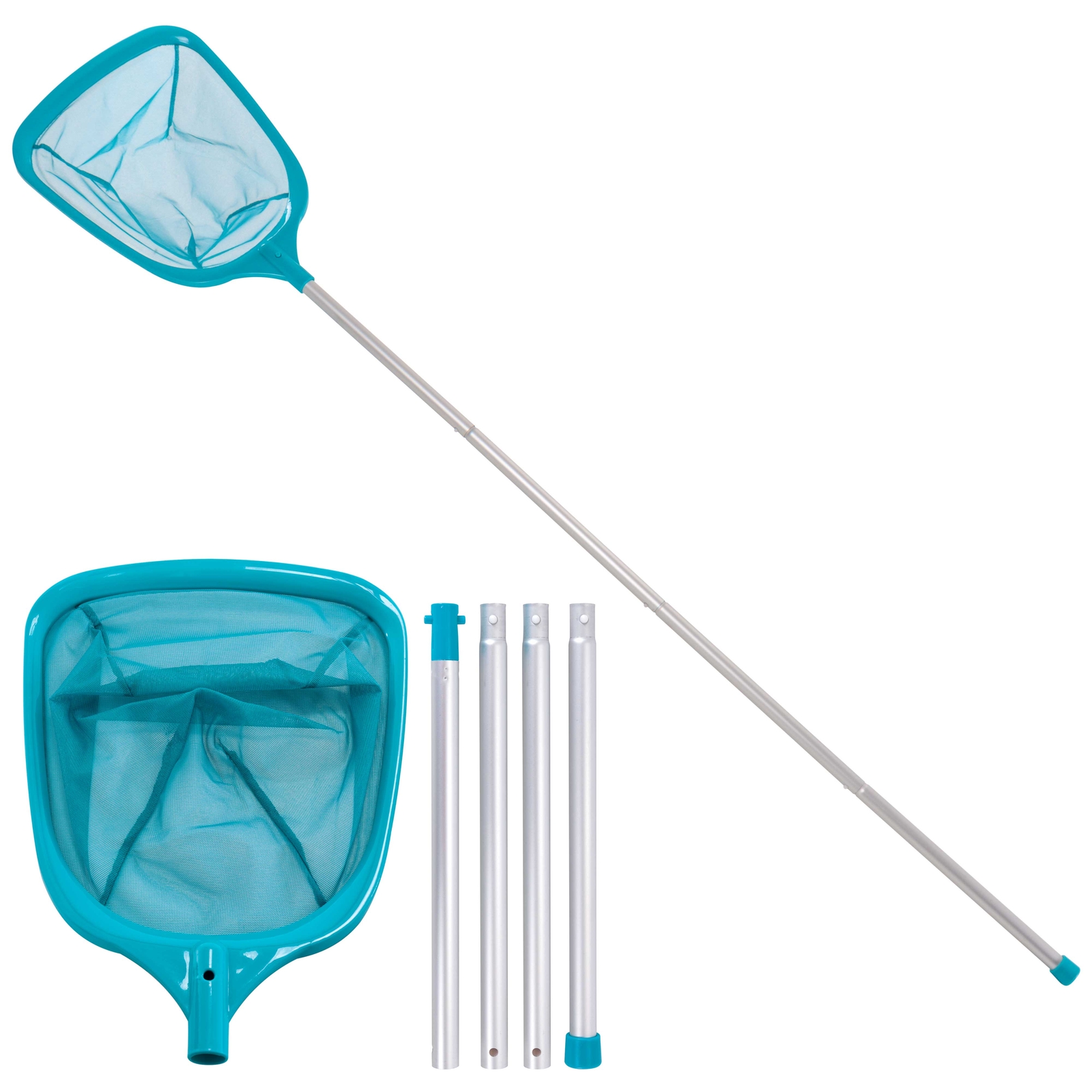 Swimming Pool 5' Leaf Skimmer Net, 4 Pole Sections, Deep Ultra Fine Mesh Netting gallery