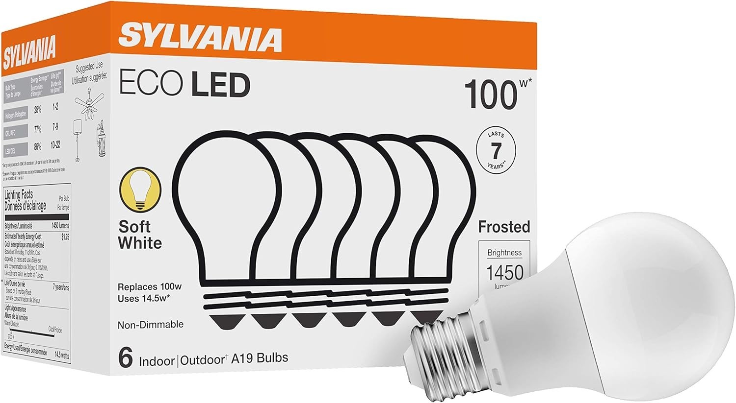 Sylvania ECO LED A19 Light Bulb, 100W Equivalent, Efficient 14.5W, 7 , 1450 L... gallery