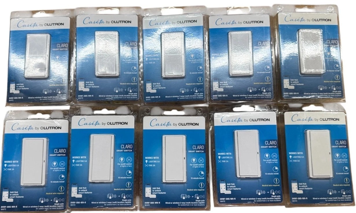 10 PCS Lutron Caseta Claro Smart Switch 5A Single Pole/3-Way White gallery