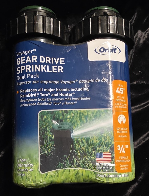 Orbit Voyager 3/4” Female Connect Gear Drive Sprinkler Dual Pack Up to 45' 55461 gallery