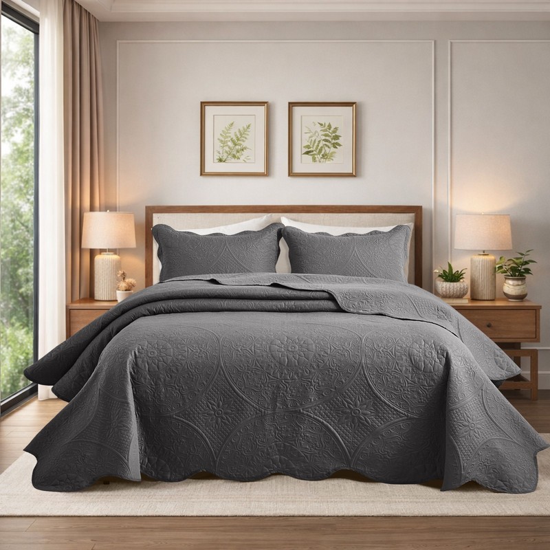 Premium Quality Bedspread Durable Reversible Coverlet With Pillow Shams Queen gallery