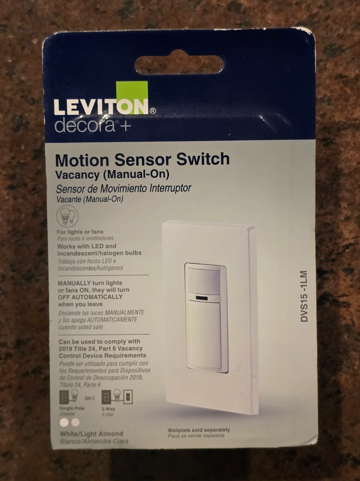 Leviton Decora DVS15-1LM 15 Amp In-Wall Manual On / Automatic Off Motion Sensor gallery