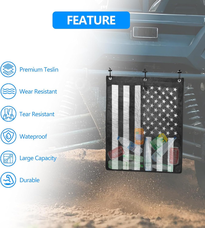 Universal Trash Sack ATV UTV Mesh Trash Bag Large Storage Bag Teslin Compatible gallery