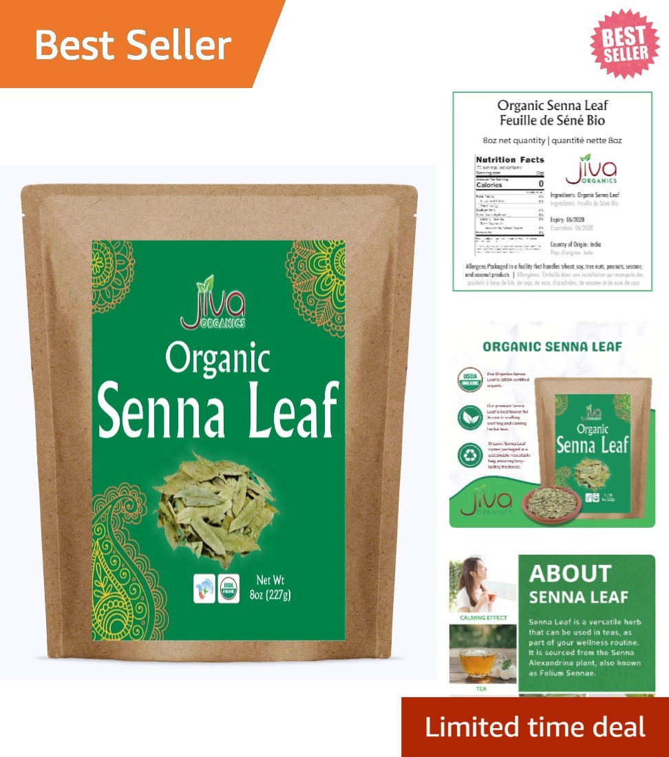 Organic Senna Leaf Tea - 8 Ounce, Caffeine Free Digestive Support - Honey Flavor gallery