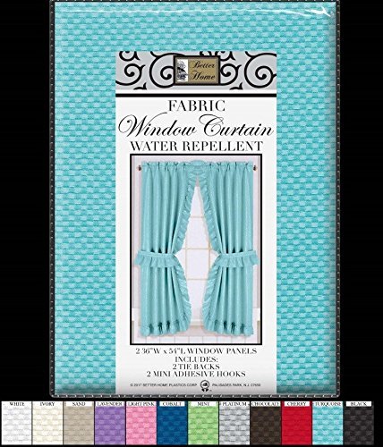 MOSAIC RUFFLED WINDOW CURTAIN WITH TIEBACKS & TIEBACK HOOKS 72" WIDE X 54" LONG gallery