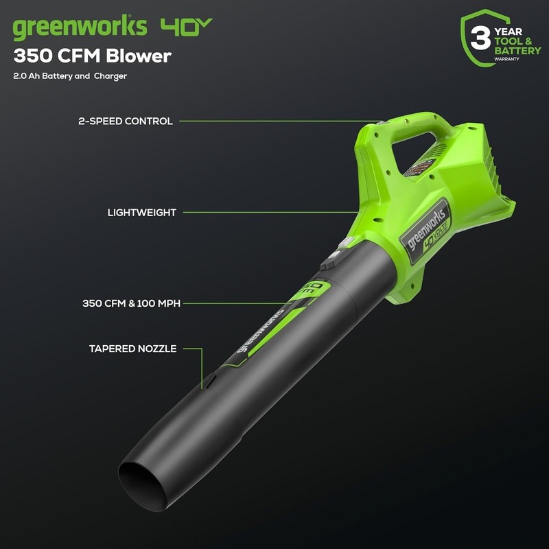 40V Cordless Yard Tool Combo Kit Trimmer & Leaf Blower with Spools 3- gallery