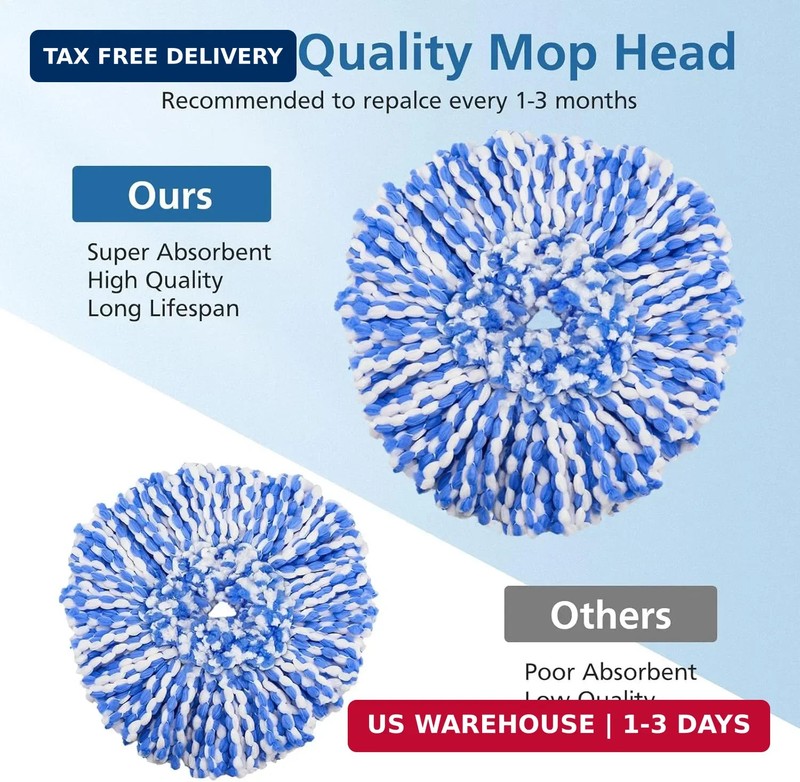 4 Pack RinseClean Spin Mop Replacement Head Spin Mop Refills Compatible with O C gallery