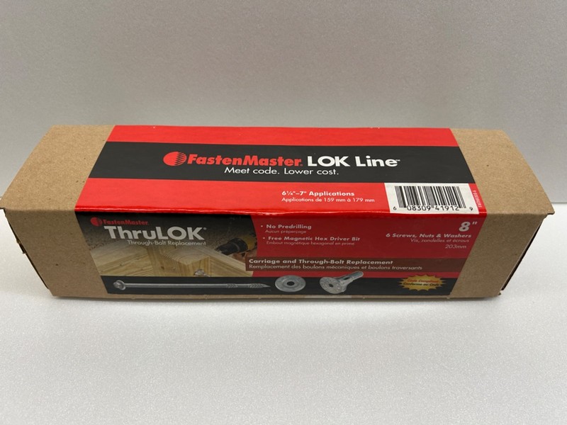 6 BOXES (36 SETS) FASTEN-MASTER ThruLOK 8" SCREW BOLT FASTENING SYSTEM gallery