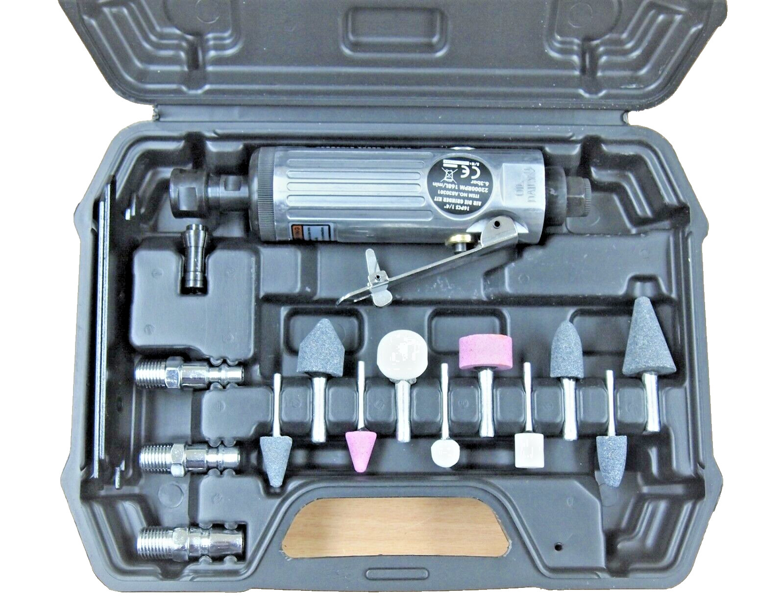 16PC Air Straight Die Grinder Kit 1/4" Inlet 1/4" 1/8" Collets A830301 gallery
