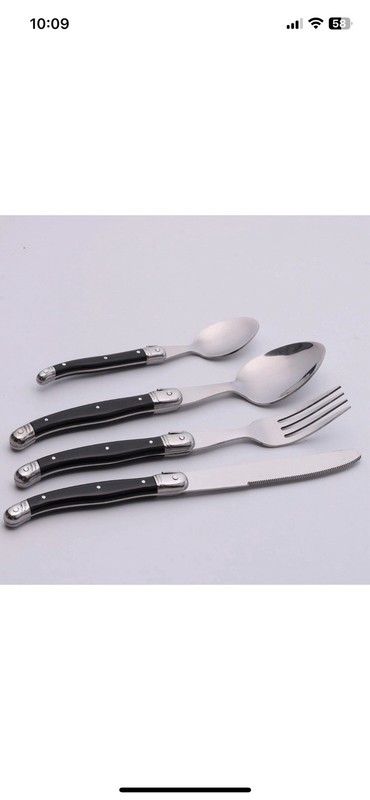 Laguiole By Flying colors Flatware Set - 34 Pieces Polished Black Finish (new) gallery