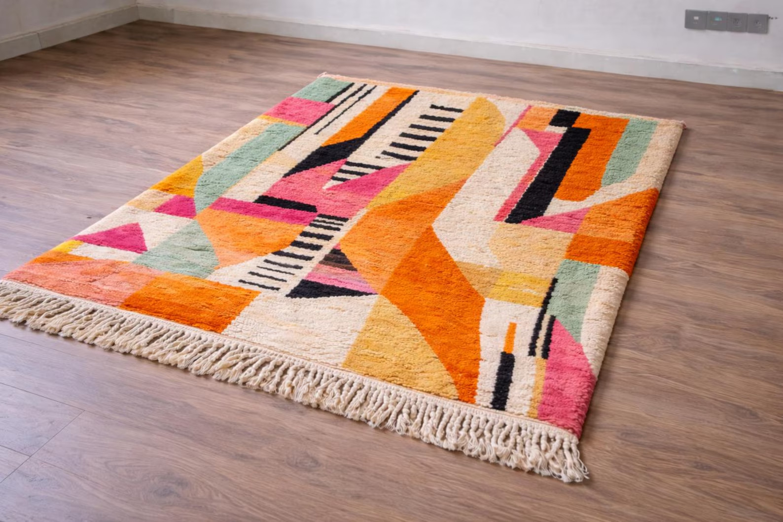 Handmade Wool Berber Rug: Colorful Moroccan Design gallery