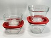 4 Rubbermaid Glass Containers TWO Lids 2 ea 1 cup/236mL 7N68, 1.5 cup/354mL 7N61 gallery